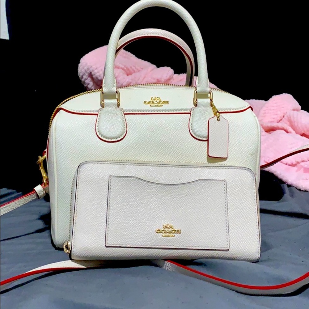 White Coach purse and matching wallet